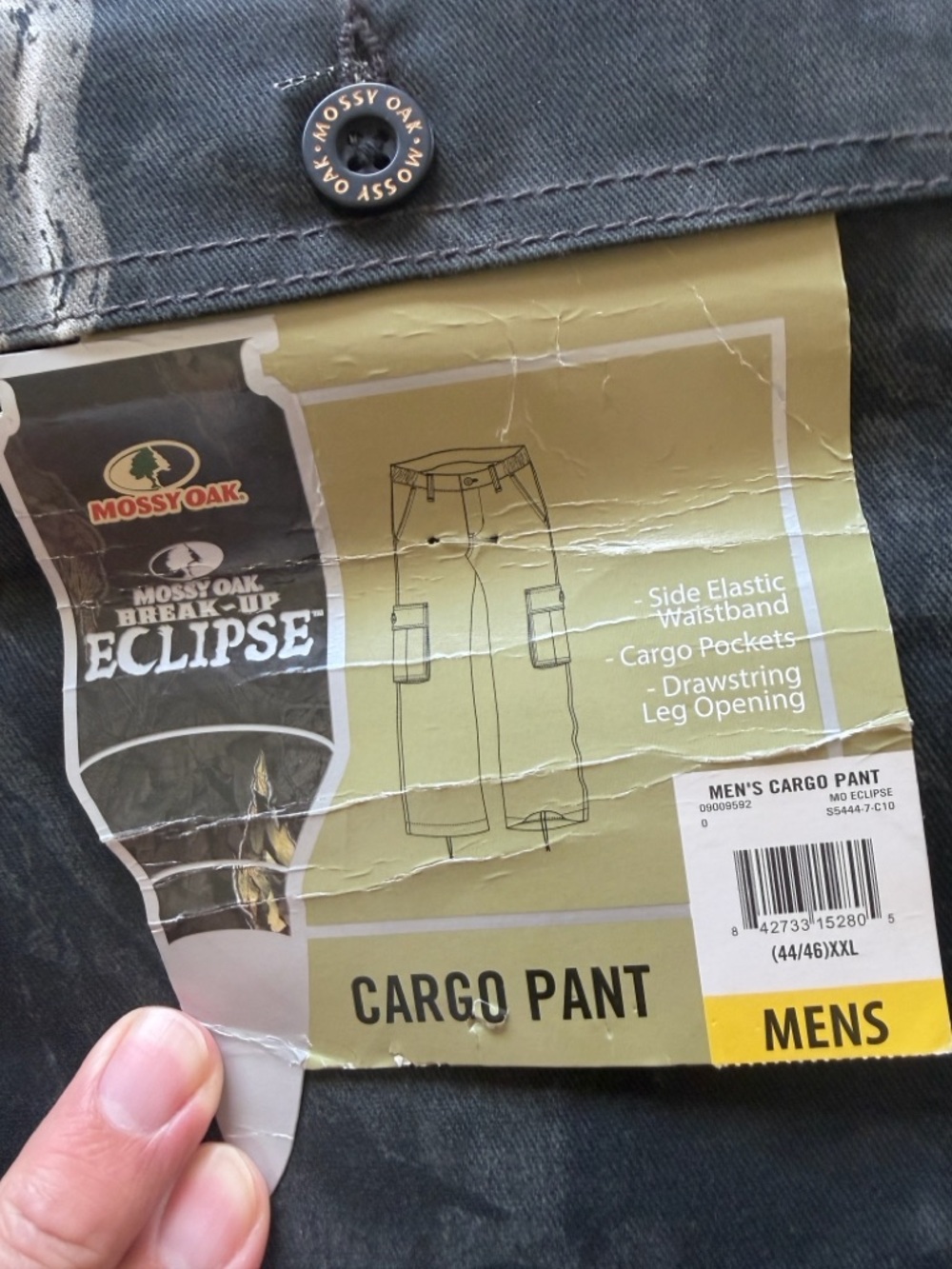 NWT Men's Mossy Oak Camouflage Cargo Pants in Dark Gray and Brown 2XL 44/46 (KB4 - Picture 6 of 8